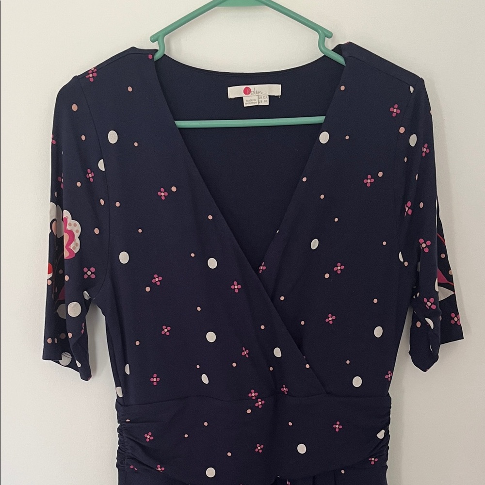 Boden Navy and Pink Maxi Dress